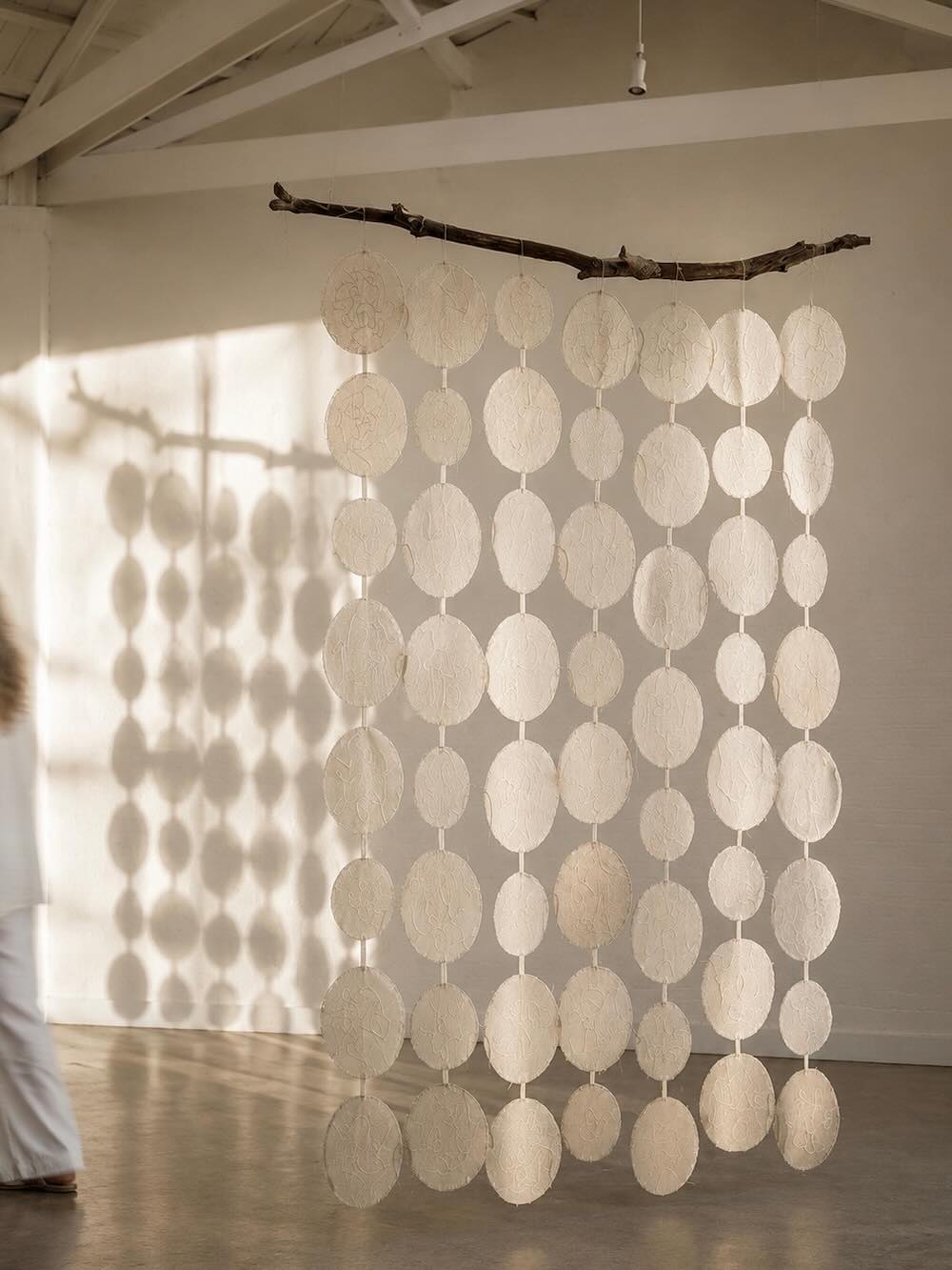Textile artwork by Helen Otway, "Lunae Lacrimantes" using Ora Fabulous Fibres.