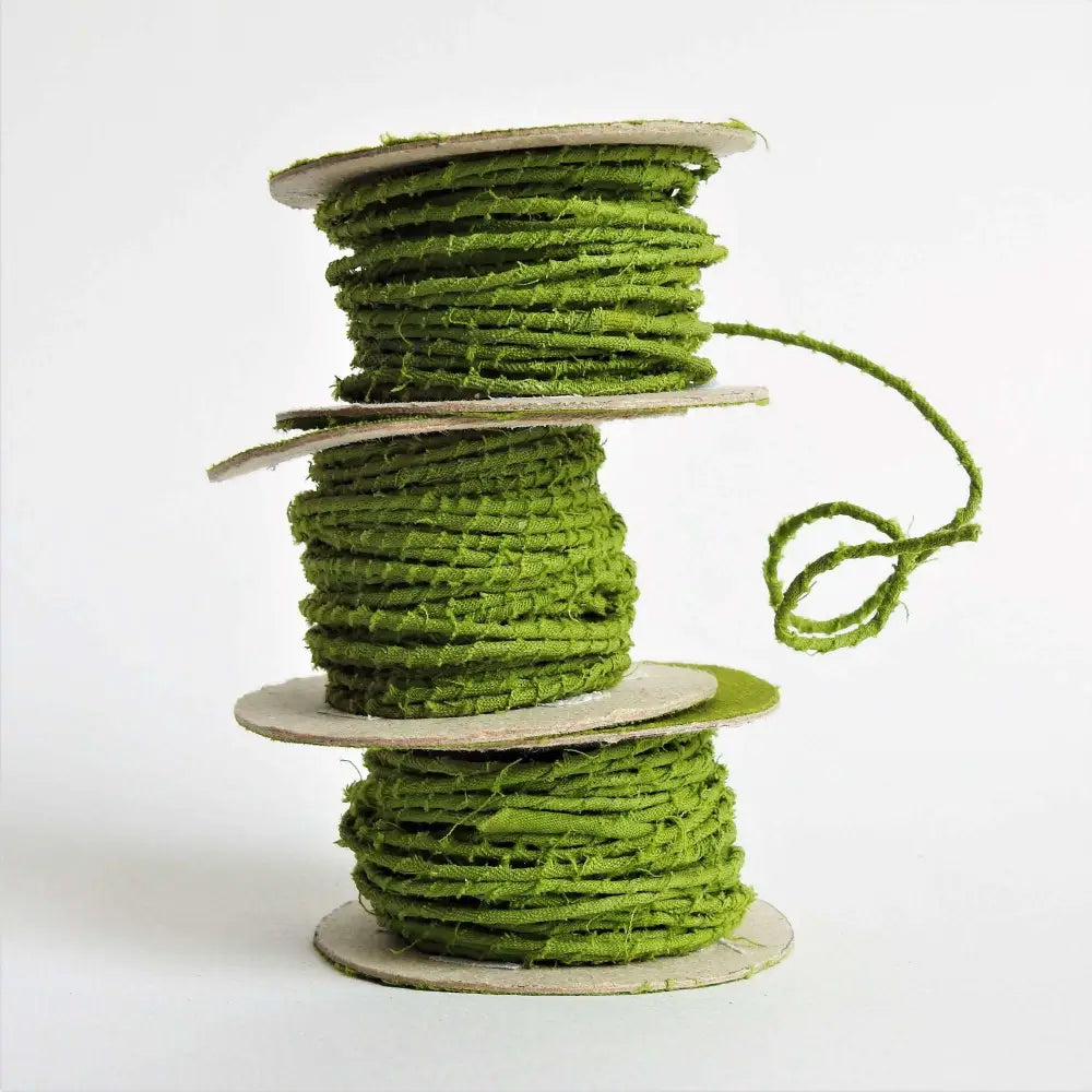 Cotton Covered Craft Wire Upcycled Green