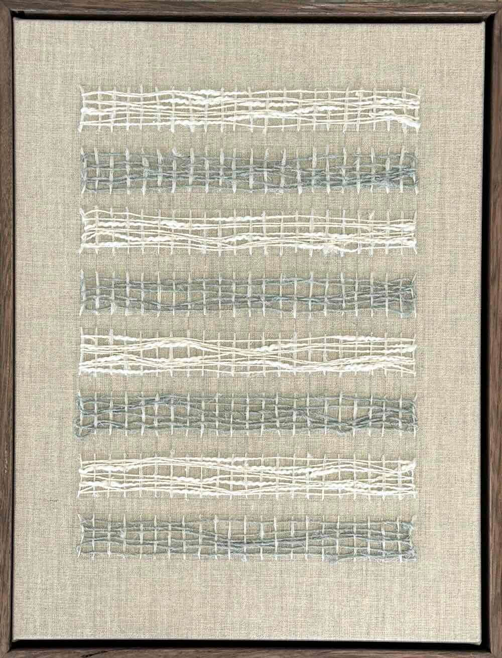 A stitched artwork in Kibiso Silk from Ora Fabulous Fibres.