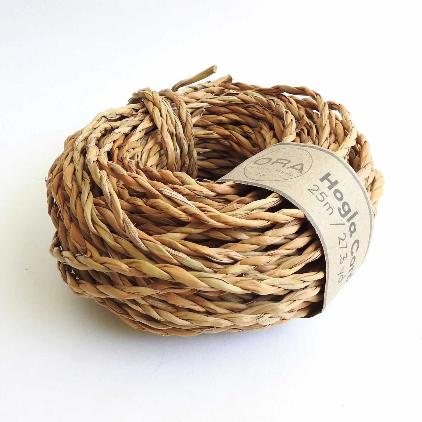 Hogla Cord roll, hand braided with an earthy texture and natural colour.