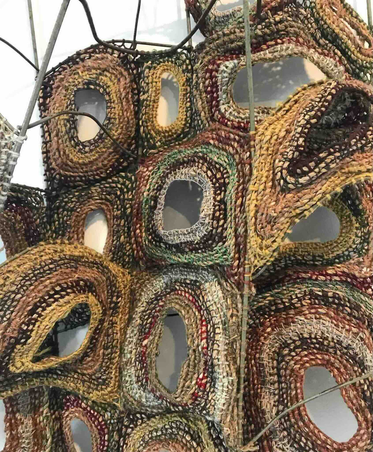 Detail of a woven work by Lou Nade
