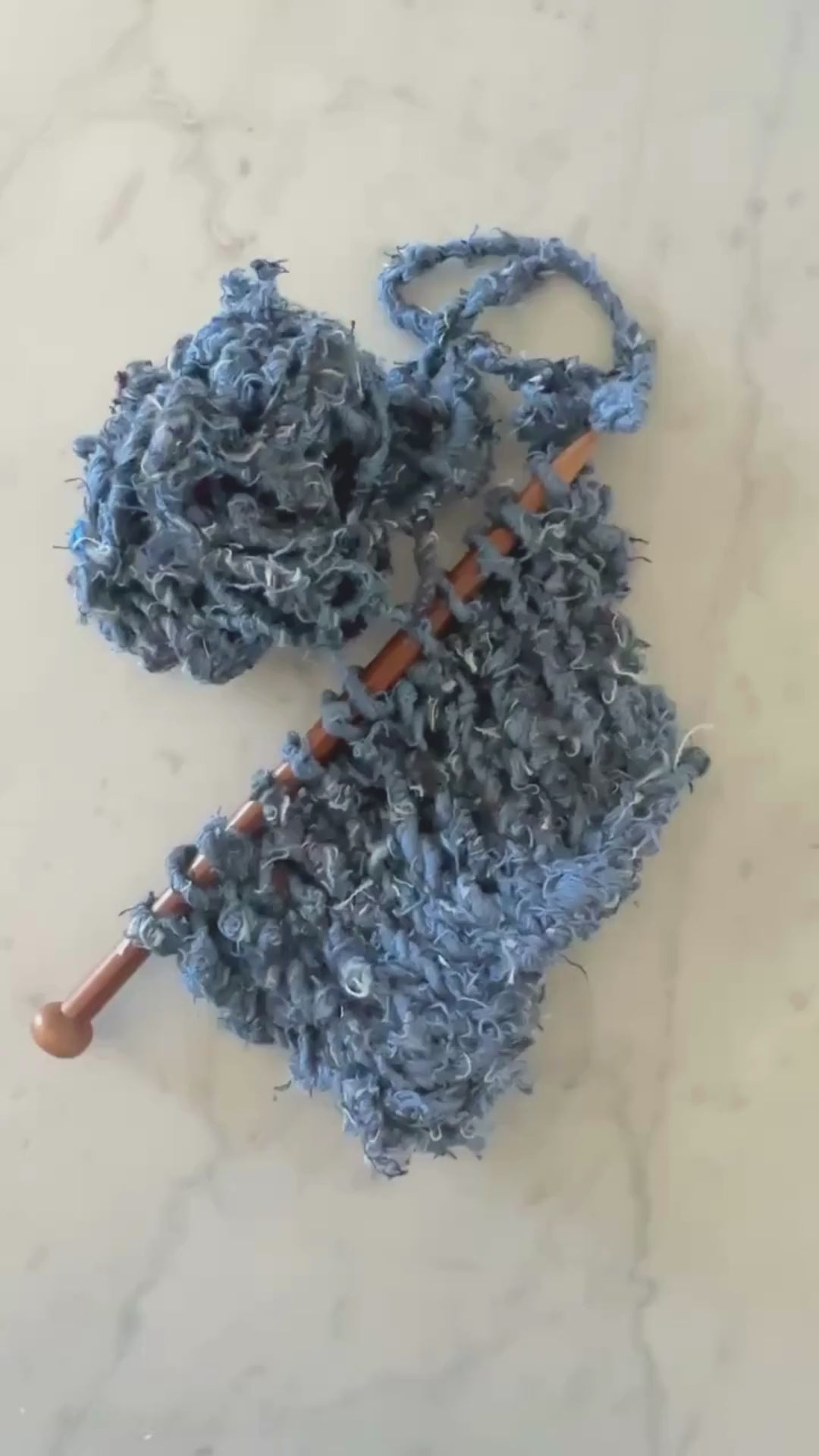Recycled Denim Yarn | Handspun Chunky Soft Warm Eco