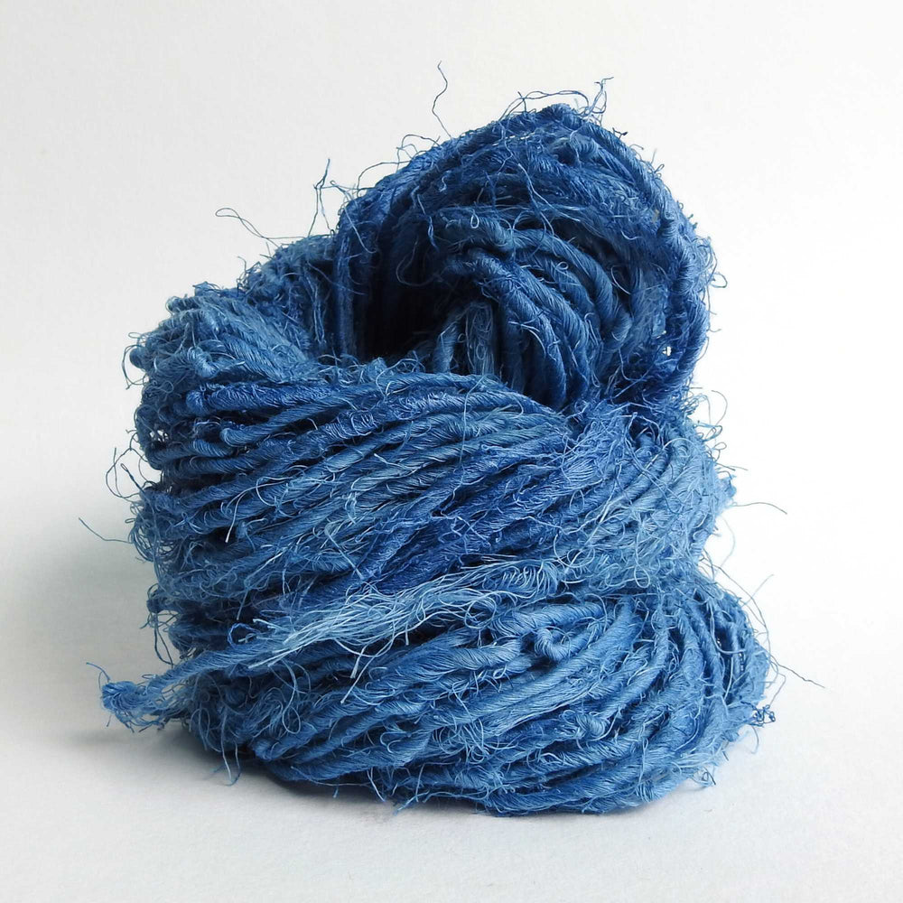 
                      
                        Ball of chunky yarn in Cobalt. A thick yarn hand crafted from recycled linen material. A recycled yarn for blankets, macrame, scarves, hats, bags. Sustainable eco friendly vegan yarn. Sustainable yarn australia.
                      
                    