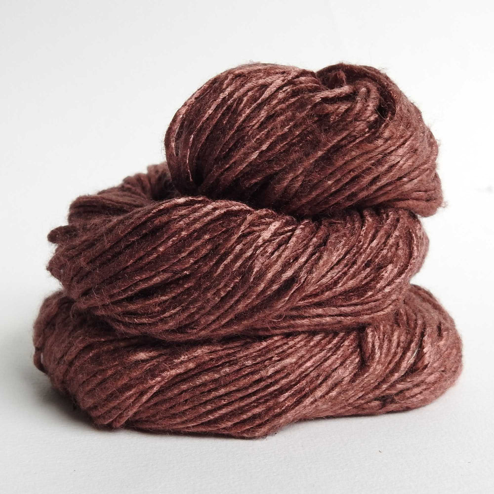 
                  
                    skeins of soft silky 100% bamboo yarn in chocolate. A natural chunky yarn which is silky and soft with a beautiful sheen. For garments, weaving, bags, mixed media art. 
                  
                