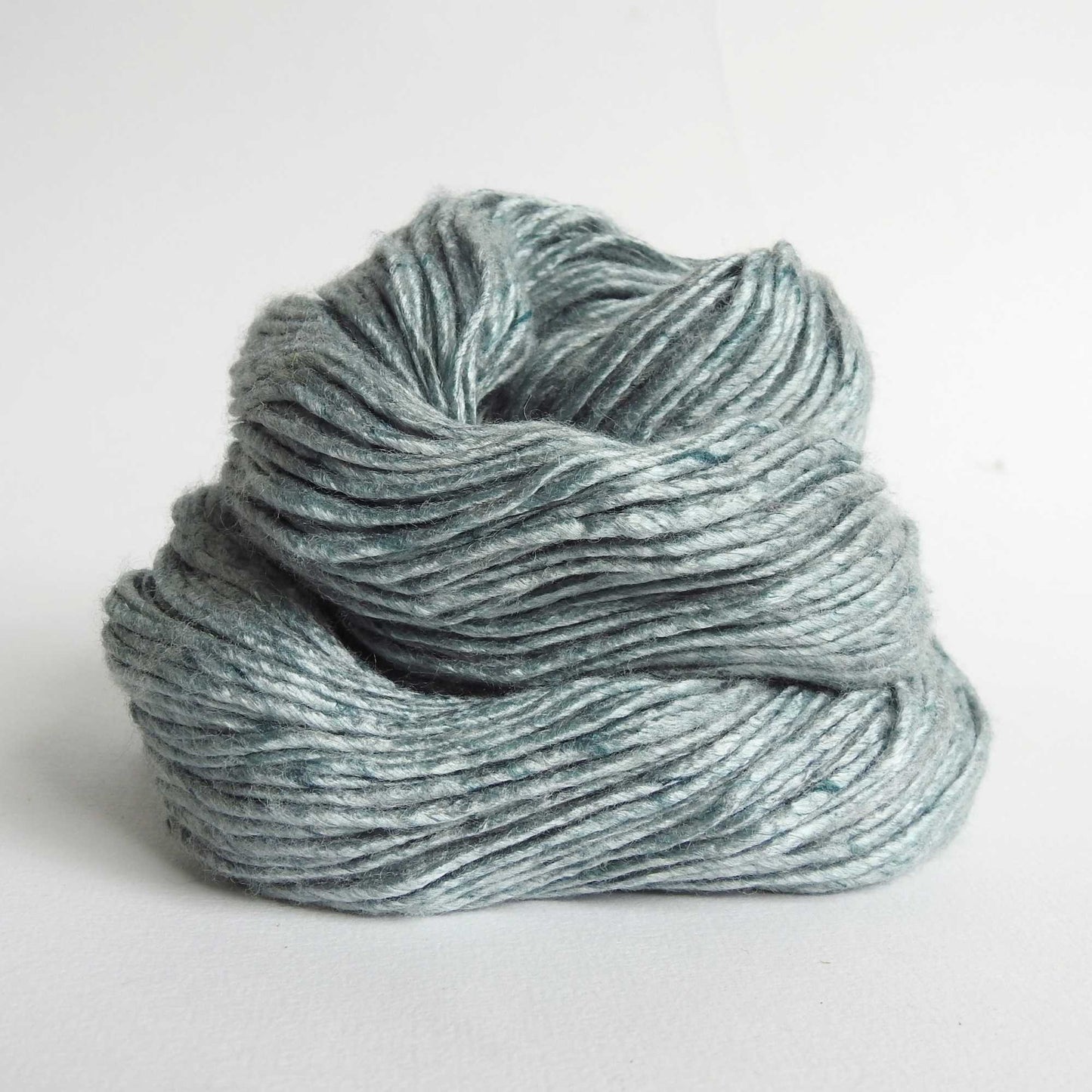 
                  
                    skeins of soft silky 100% bamboo yarn in seagreen. A natural chunky yarn which is silky and soft with a beautiful sheen. For garments, weaving, bags, mixed media art. 
                  
                