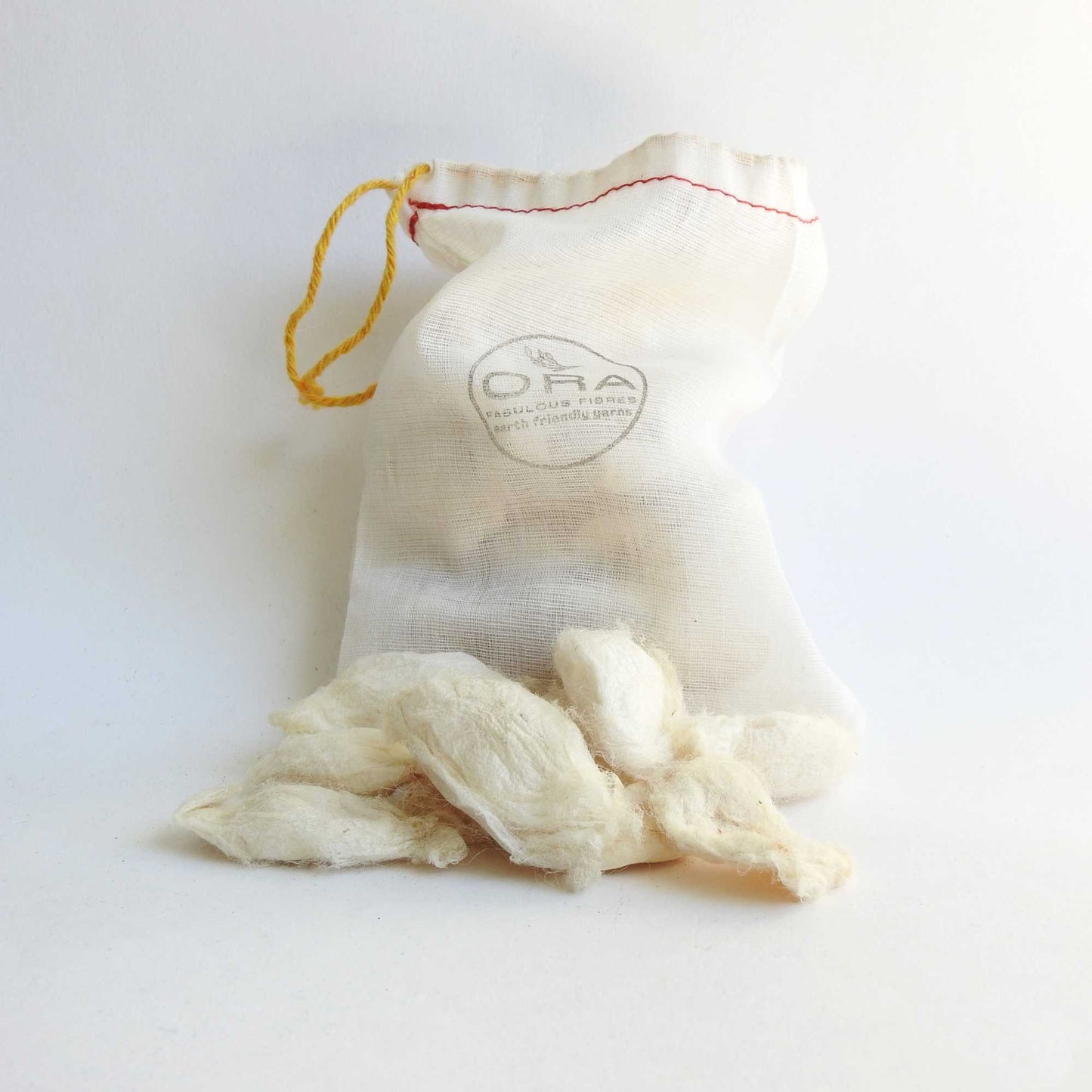 
                  
                    eri white silk cocoons for stitching, mixed media, felting, collage, dyeing, jewellery. cruelty free silk. sustainable
                  
                