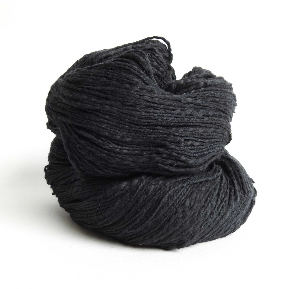 
                      
                        Skein of organic natural Cotton yarn in black. Cotton yarn is super soft with a slight slub for texture. Cotton knitting yarn Australia in off white. For knitting, weaving and crochet
                      
                    