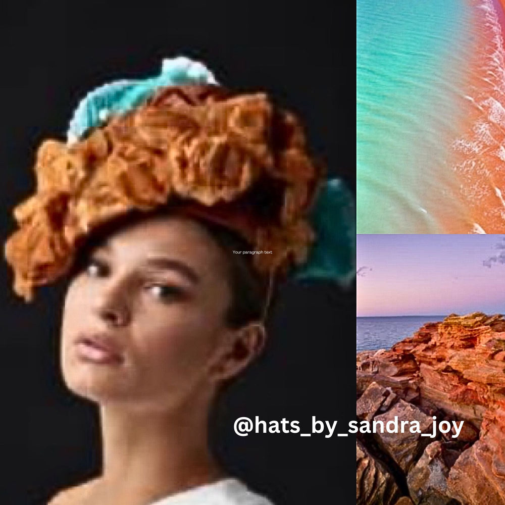 fabulous millinery by @hats_by_sandra_joy showcasing eri red silk cocoons. the brilliant ochre rust colours of the silk cocoons echoing the colours of the australian outback