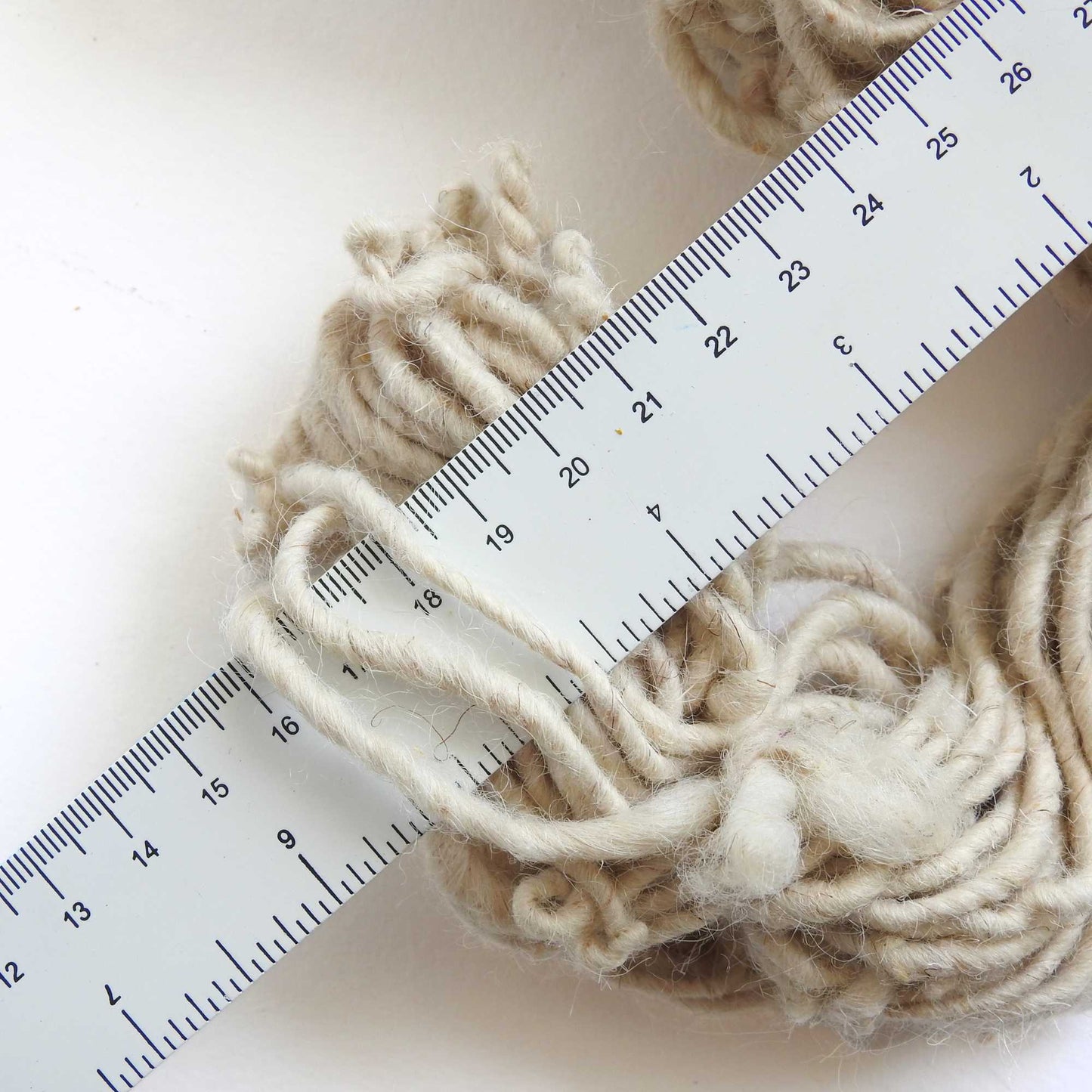
                  
                    Chunky Felted wool yarn with over spin for texture. Lightly felted. Natural New Zealand wool. Use for weaving, macrame, baskets, hats. textile arts, dyeing.
                  
                