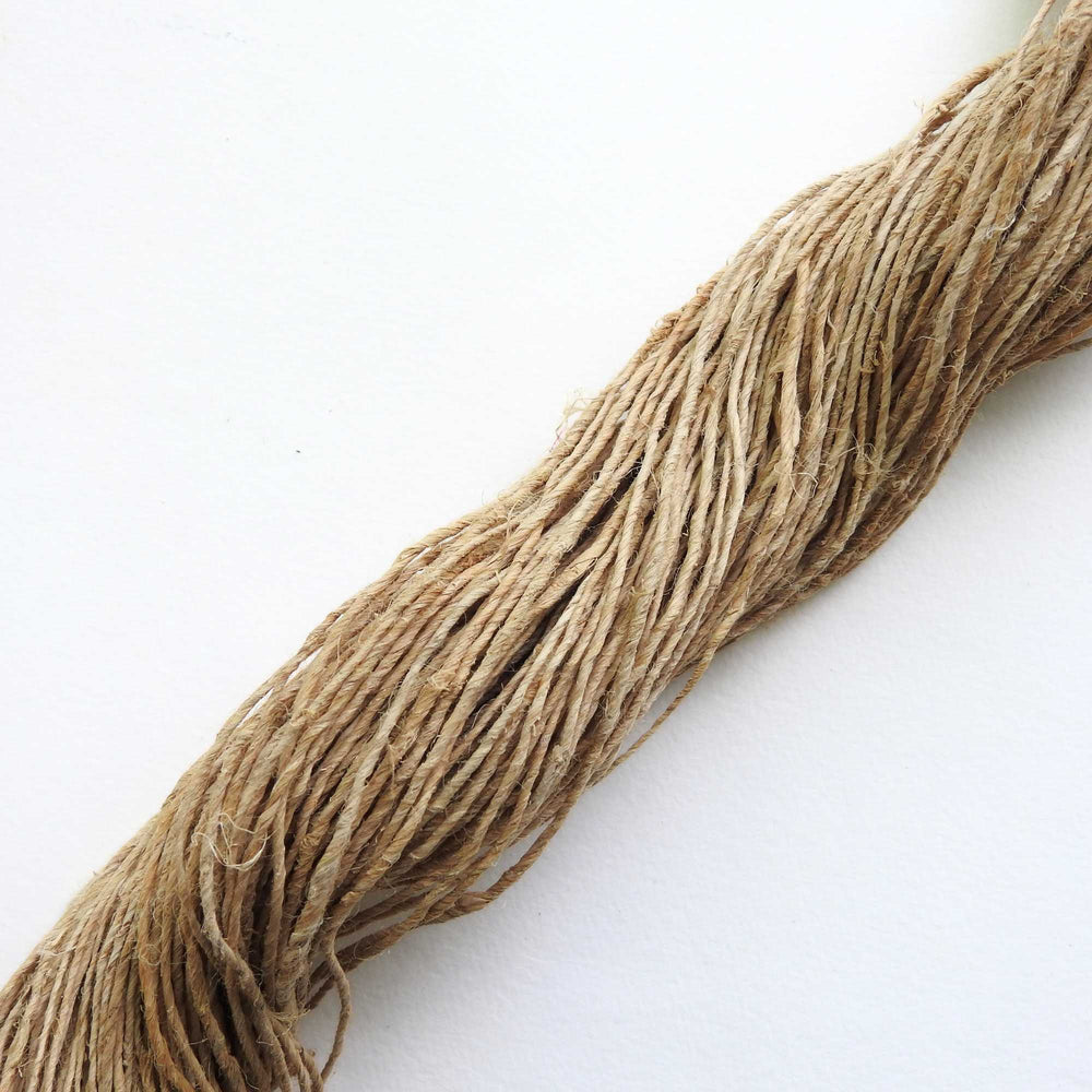 
                      
                        A skein of hand spun fine Hemp yarn in Natural.  Natural Hemp is a highly eco friendly fibre and sustainable crop. Knit, crochet or weave with natural Hemp yarn.
                      
                    