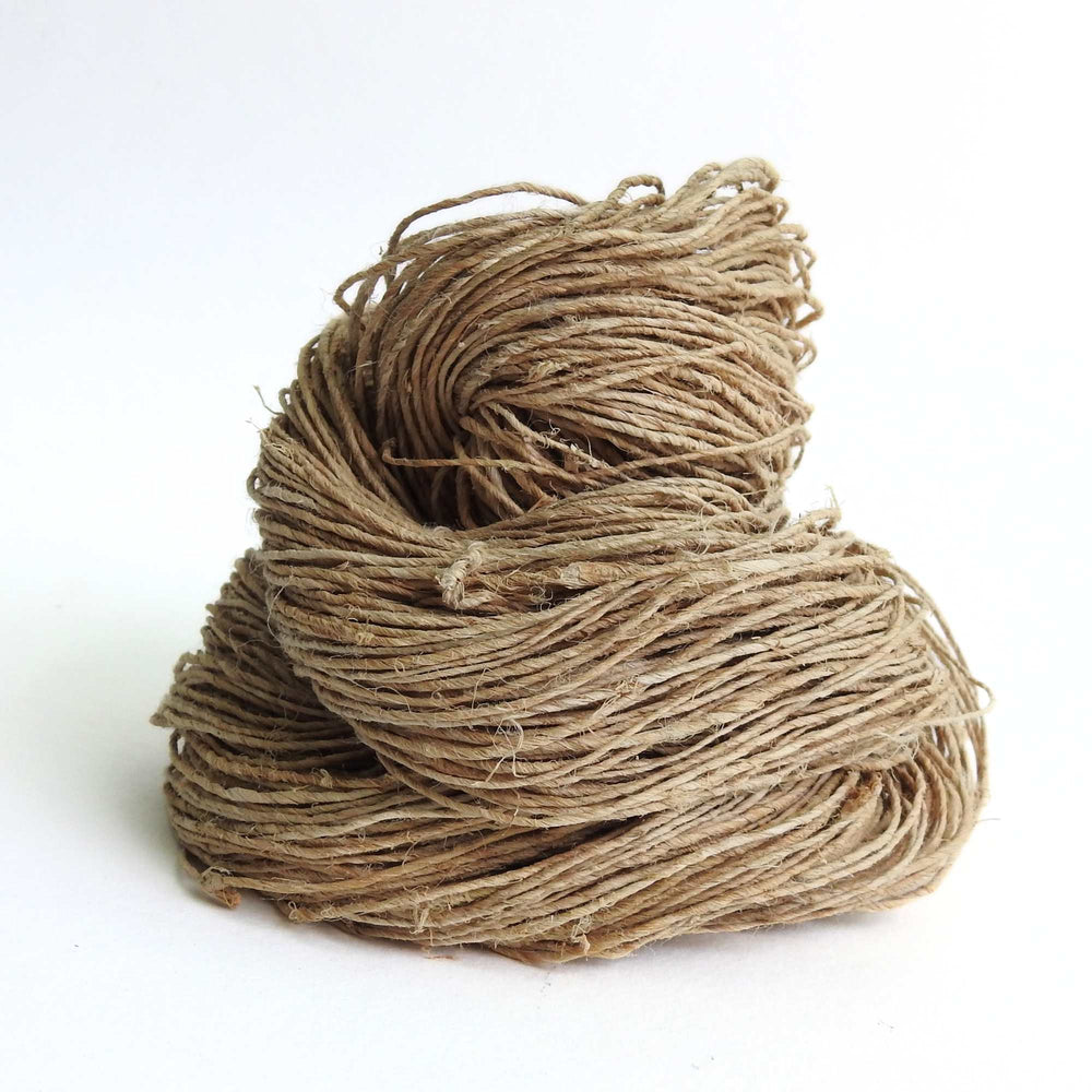 
                      
                        A skein of hand spun fine Hemp yarn in Natural.  Natural Hemp is a highly eco friendly fibre and sustainable crop. Knit, crochet or weave with natural Hemp yarn.
                      
                    