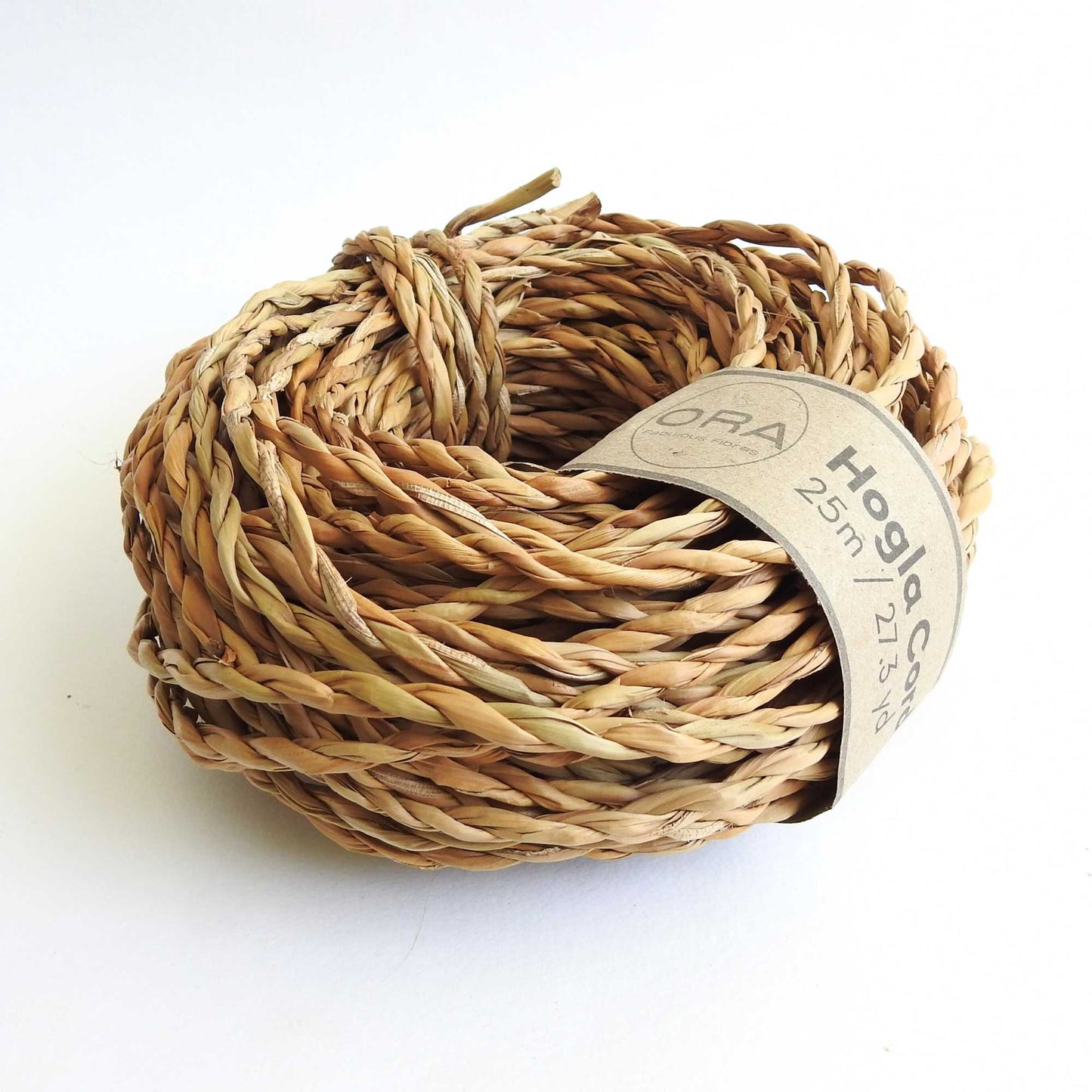 ball of hogla cord, a natural grass harvested and hand produced in bangladesh. sustainably grown. very strong and durable cord