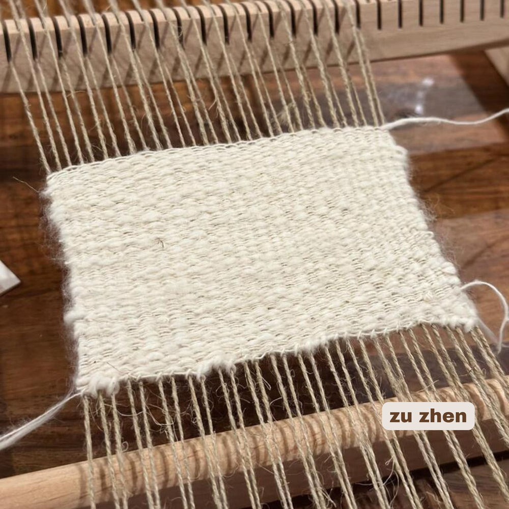 
                      
                        weaving on handloom using kibiso silk yarn and crafted by zu zhen
                      
                    