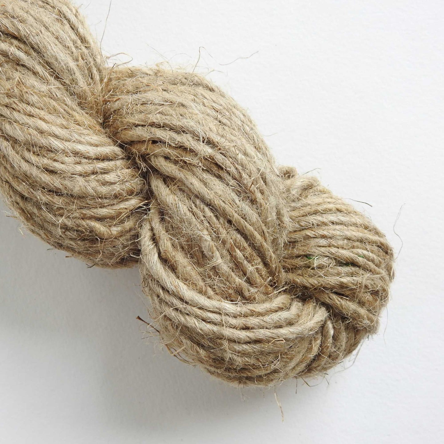 Skein of natural, unpolished Linen yarn. Thick 3mm. Natural rustic texture.  Use for macrame, weaving, baskets, bags, hats, mats.
