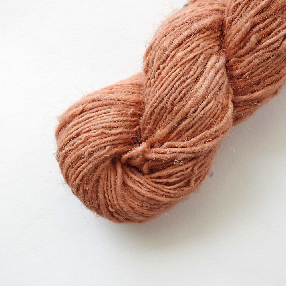 
                  
                    A skein of Nettle yarn in CLay. Nettle is a highly sustainable and eco friendly crop. ORA Fabulous Fibres Nettle yarn is hand spun with a beautiful thick and thin texture giving it a rustic finish. Nettle yarn is available in a range of colours.
                  
                