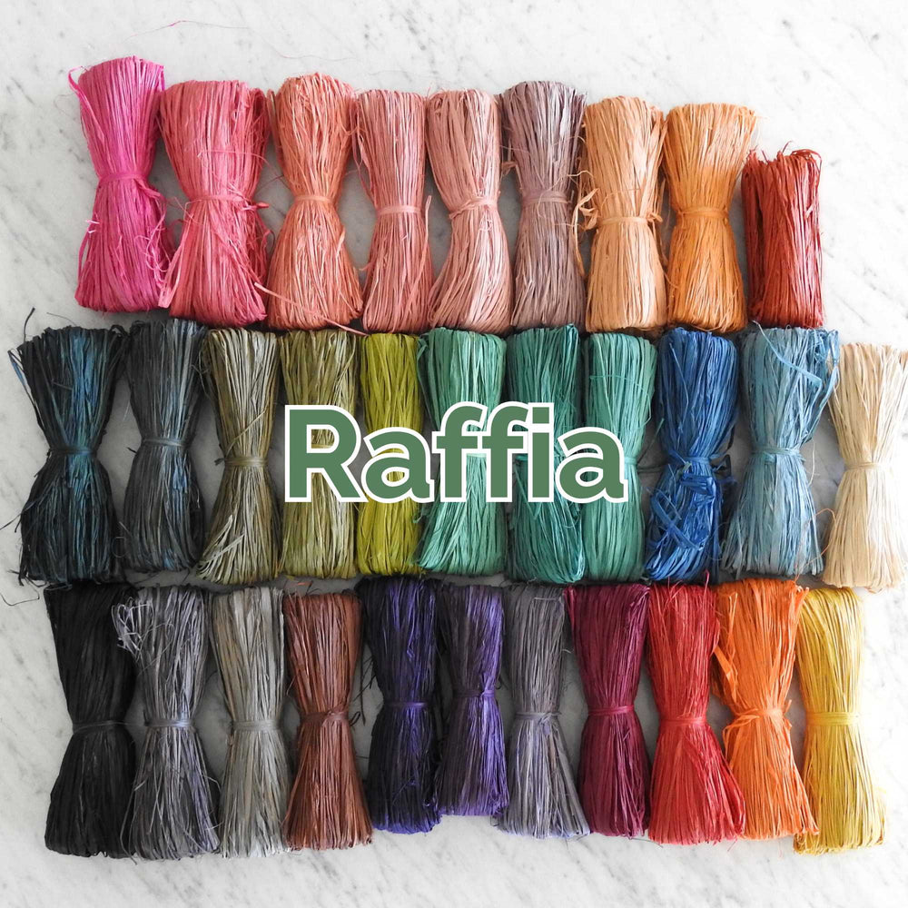 
                      
                        skeins of raffia in beautiful colours. a natural raffia dyed wiht azo free dyes. perfect for weaving, crafts, knitting weaving etc. natural raffia grown in madagascar
                      
                    