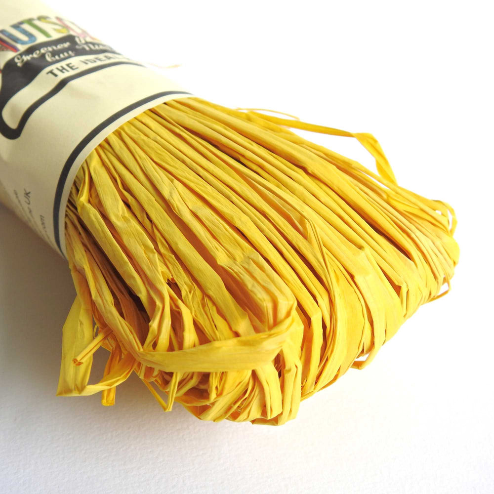 
                      
                        Raffia yarn in daffodil yellow. Raffia yarn for crochet, weaving, craft. Natural fair trade rafia. Brilliant colours. Eco-friendly Nutscene raffia 
                      
                    