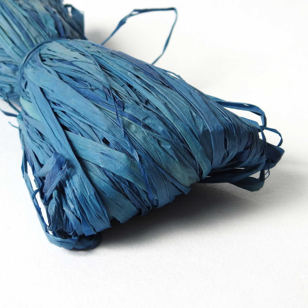 
                      
                        Raffia yarn in Delphinium Blue. Raffia yarn for crochet, weaving, craft. Natural fair trade rafia. Brilliant colours. Eco-friendly Nutscene raffia 
                      
                    