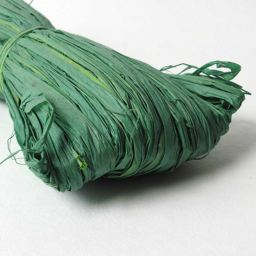 
                      
                        Raffia yarn in Green Spruce. Raffia yarn for crochet, weaving, craft. Natural fair trade rafia. Brilliant colours. Eco-friendly Nutscene raffia 
                      
                    