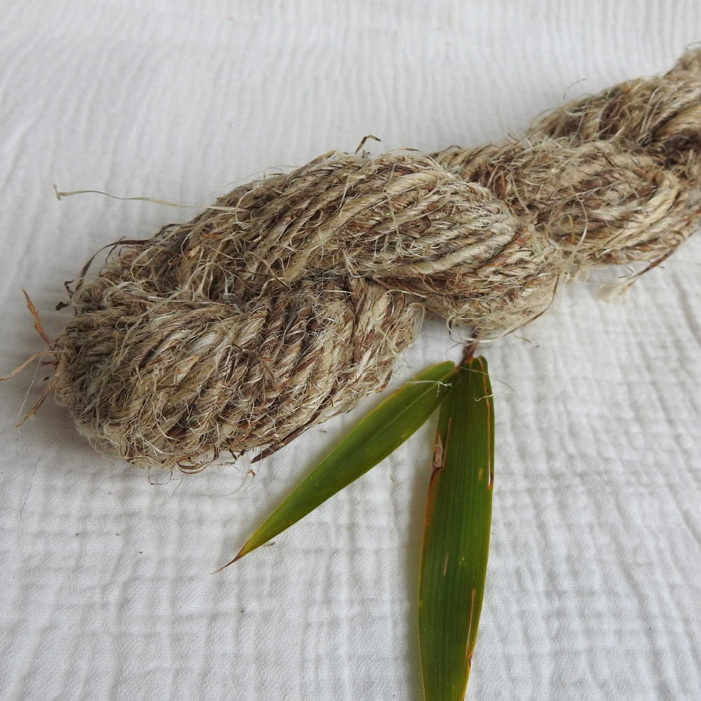 
                      
                        skein of natural ramie fibre. a strong ecofriendly fibre handspun from the bark of the ramie plant. available in natural and light shades. 
                      
                    