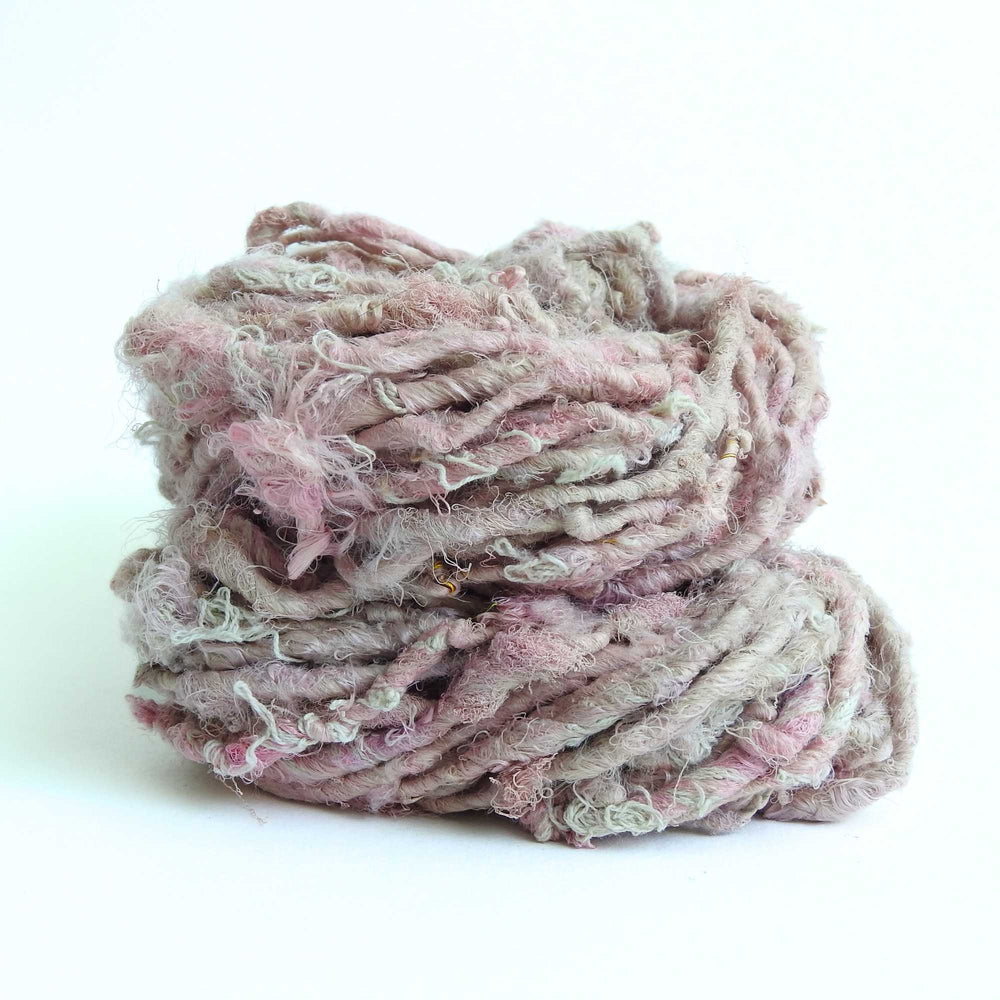 
                      
                        Ball of Sari Silk Yarn in Pixie Swirl. Recycled sari silk yarn Australia. Eco friendly yarn. Handspun, chunky yarn for knitting, crochet, weaving, craft.
                      
                    