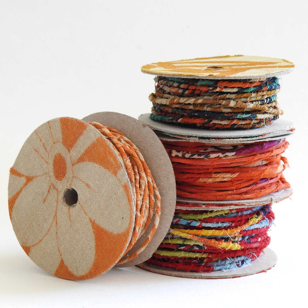 
                      
                        Reels of fairtrade craft wire for beading, craft, amigumuri, flowers, headbands, jewelry. Cloth covered flexible wire. Handmade using upcycled cotton saris. 
                      
                    