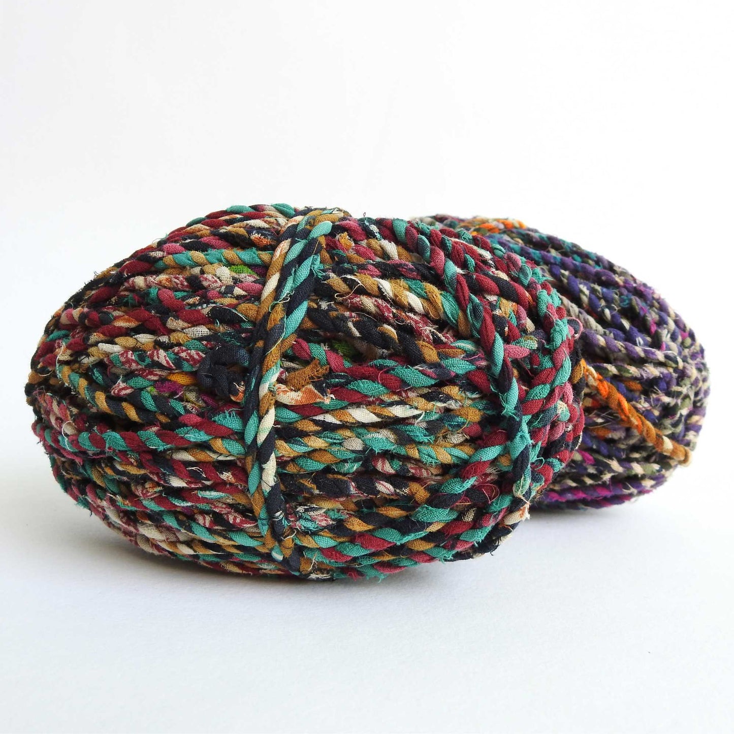 
                  
                    large ball of upcycled sari cord for craft, weaving, knitting, crochet. assorted colorful cotton cord. eco friendly
                  
                
