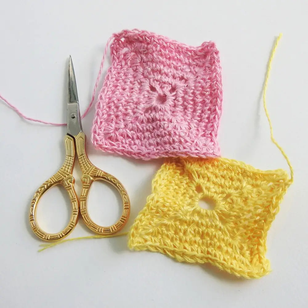 
                  
                    crocheted squares using linen yarn in camellia and pineapple. Linen yarn for knitting, weaving, crochet. Natural vegan yarn for summer, baby, socks.
                  
                