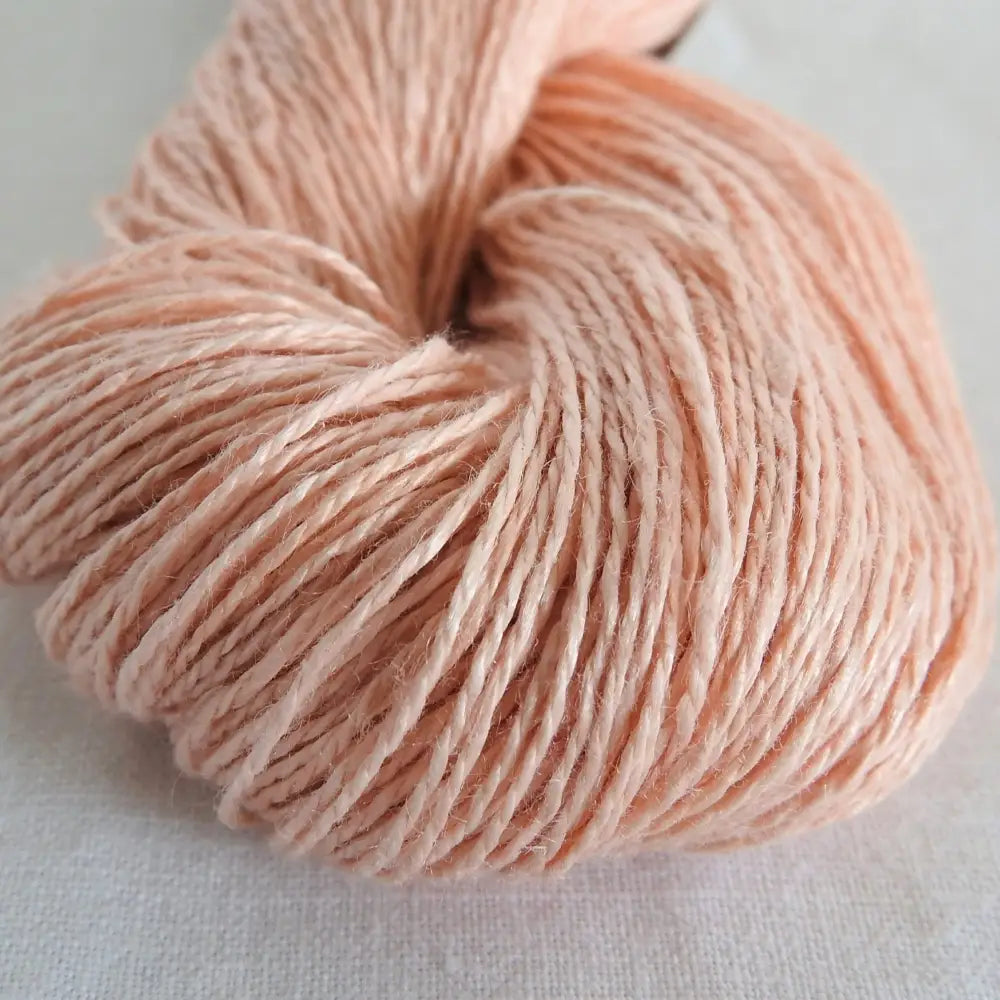 
                  
                    skein of linen yarn in blossom. Linen yarn for knitting, weaving, crochet. Belgian flax, natural, vegan yarn for summer, baby, socks.
                  
                