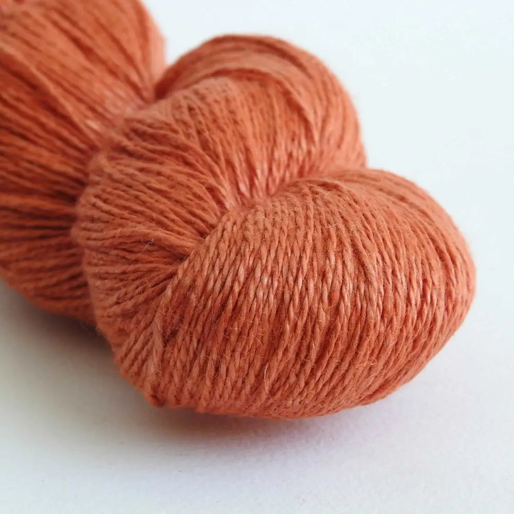 
                  
                    skein of linen yarn in rust. Linen yarn for knitting, weaving, crochet. Natural vegan yarn for summer, baby, socks.
                  
                