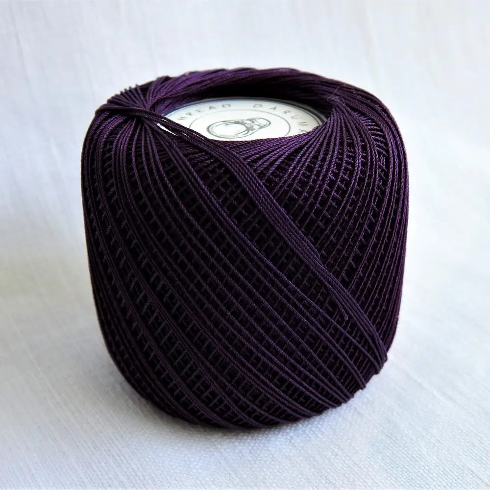 
                  
                    A ball of Cotton Crochet Thread size 60 in Grape. Cotton crochet yarn Australia. Natural cotton. Vegan yarn. Size 60 crochet thread ball. Daruma Yokota Japanese Crochet Thread
                  
                