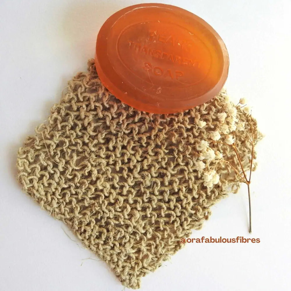 
                  
                    Face washcloth knitted using natural Hemp yarn. Hemp is ecofriendly and sustainable and completely natural.
                  
                