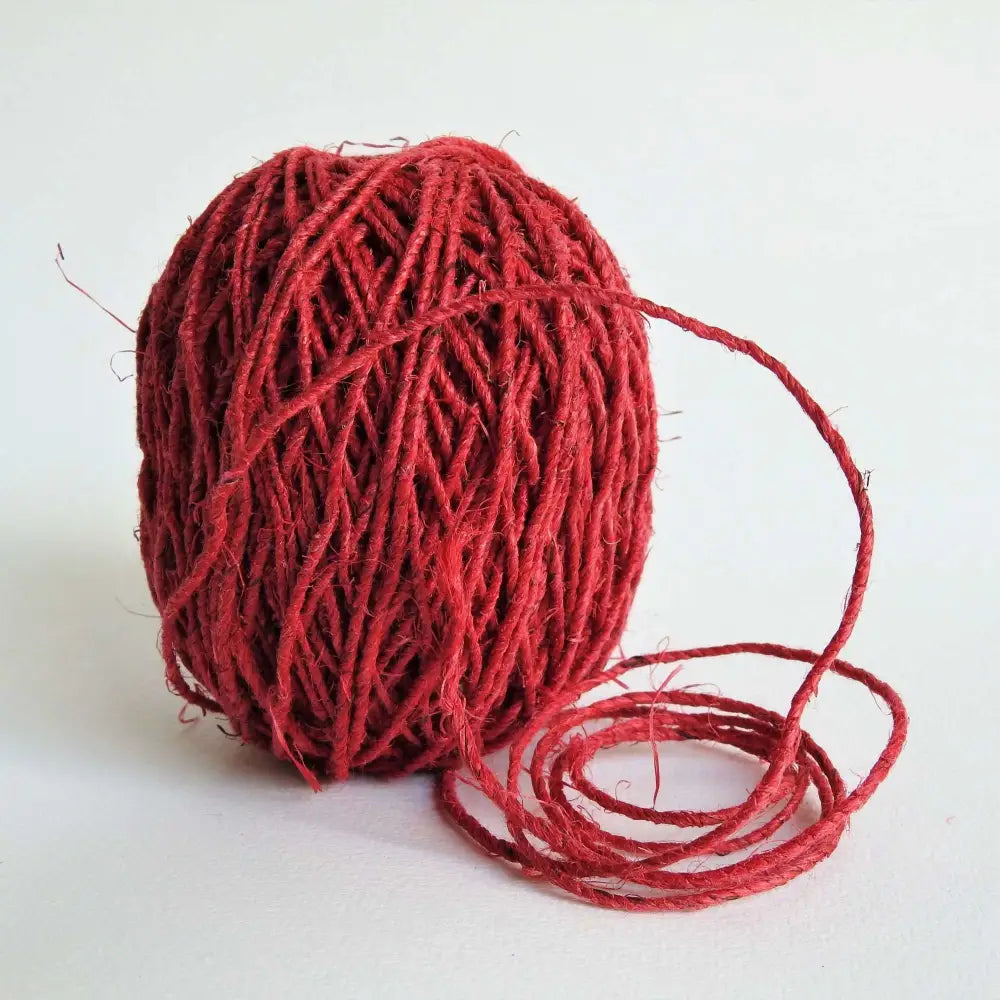 
                  
                    Ball of Fairtrade Hemp Twine in Red. Sustainable ecofriendly Hemp for jewelry, bracelets, necklaces, macrame, weaving, knitting, crochet.  Australia stockist
                  
                
