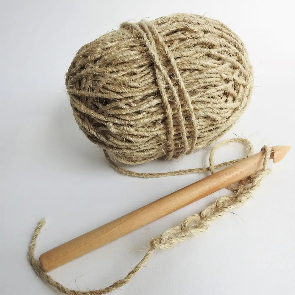 
                  
                    Ball of thick chunky natural Hemp in Natural and crochet hook Fairtrade and Ecofriendly 100% natural biodegradable Hemp. Ideal for macrame, weaving, crochet, planters, wall hangings, garden
                  
                