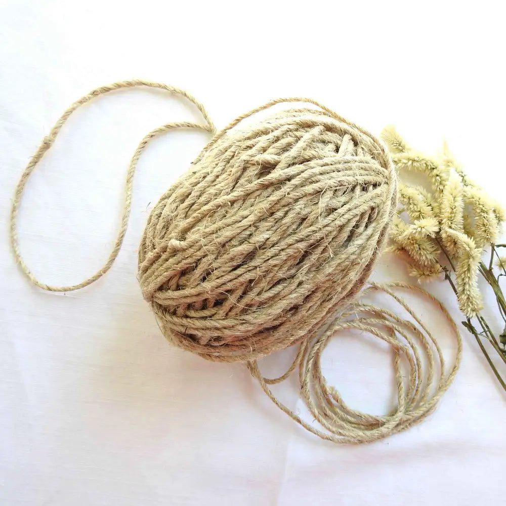 
                  
                    Ball of thick chunky natural Hemp in Natural and crochet hook Fairtrade and Ecofriendly 100% natural biodegradable Hemp. Ideal for macrame, weaving, crochet, planters, wall hangings, garden
                  
                