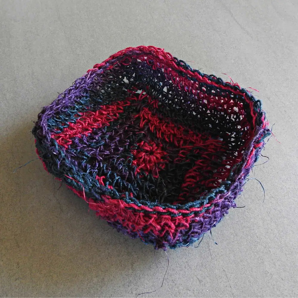 
                  
                    Crochet basket using Fair trade Hemp Yarn in Jewel. Eco friendly and natural for bracelets, macrame, weaving, bags. Natural hemp yarn
                  
                