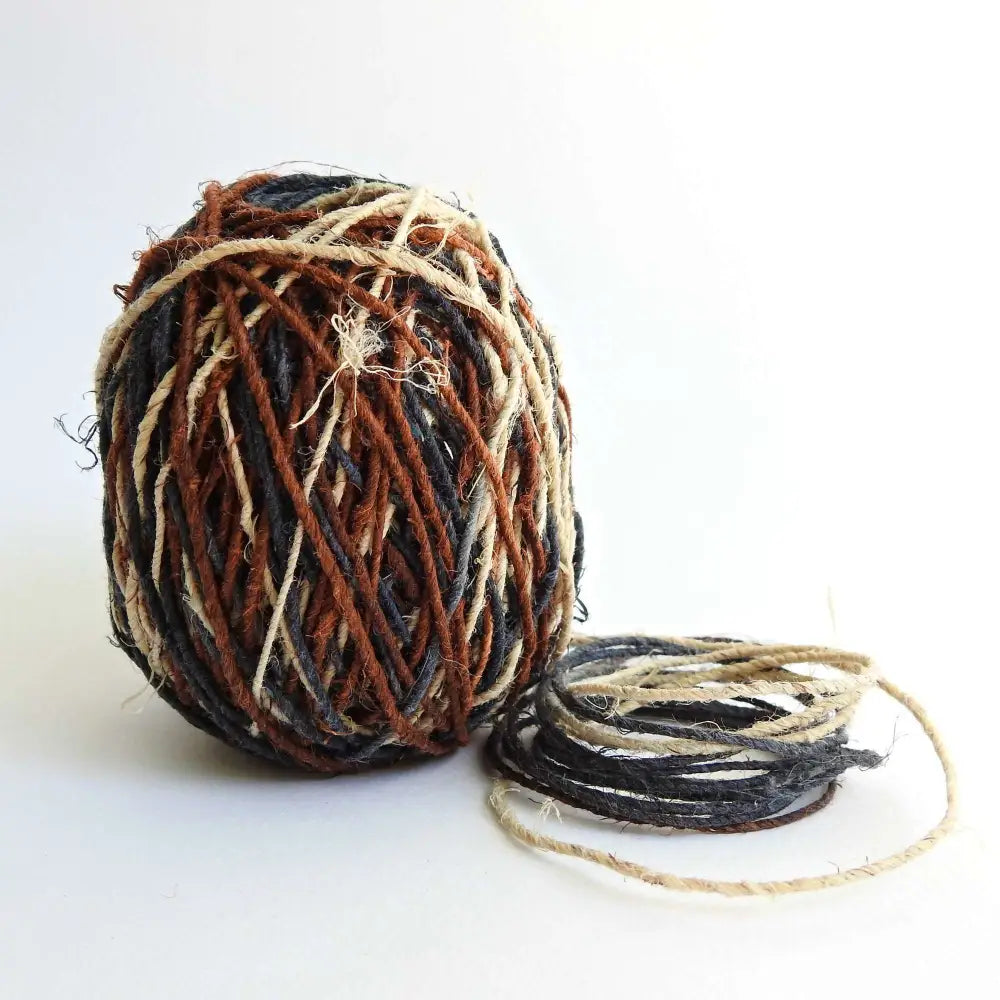 
                  
                    Ball of Fairtrade Hemp Yarn in Earth. Eco friendly and natural for bracelets, macrame, weaving, bags. Natural hemp yarn
                  
                