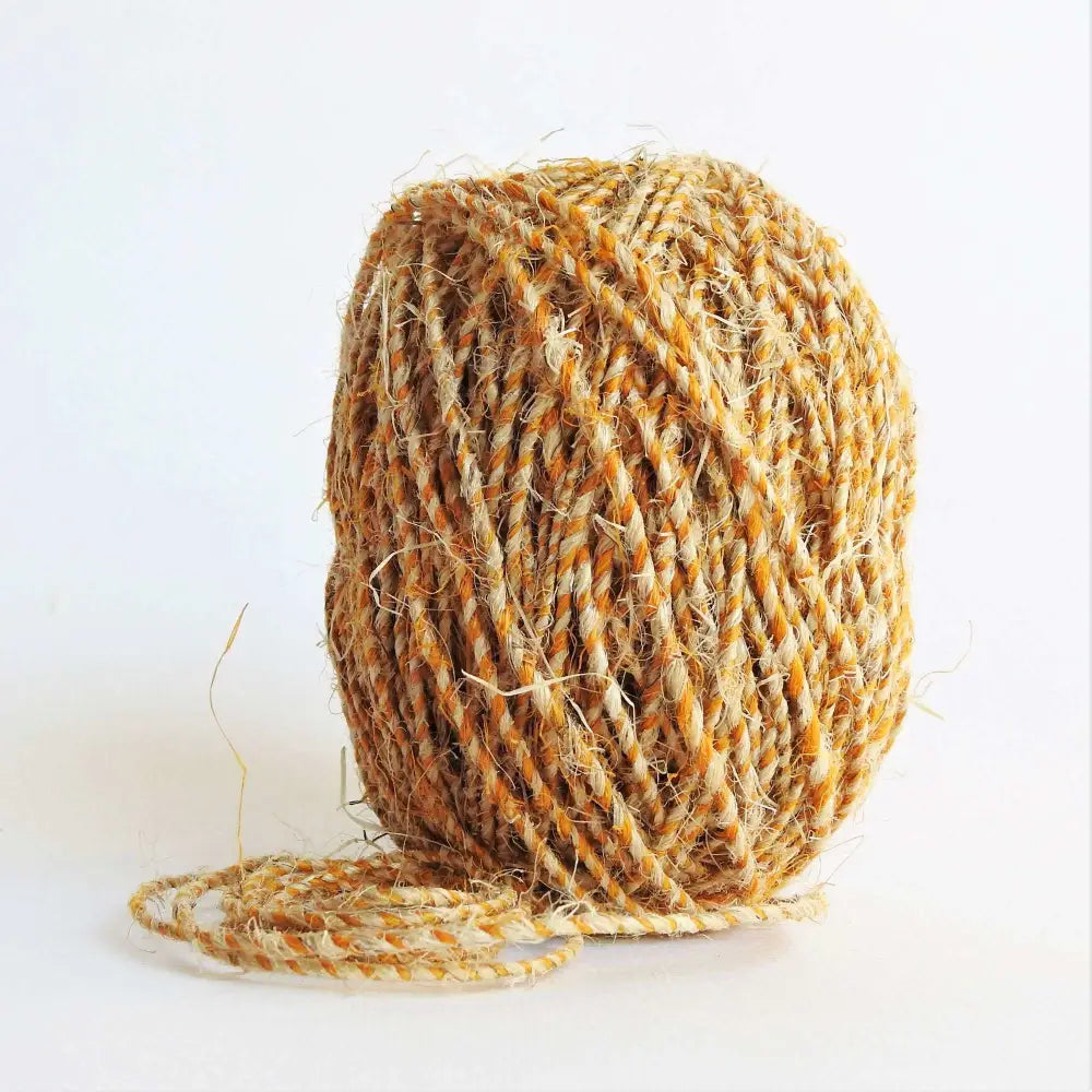 
                  
                    Ball of Fairtrade Hemp Yarn in Mustard. Eco friendly and natural for bracelets, macrame, weaving, bags. Natural hemp yarn
                  
                
