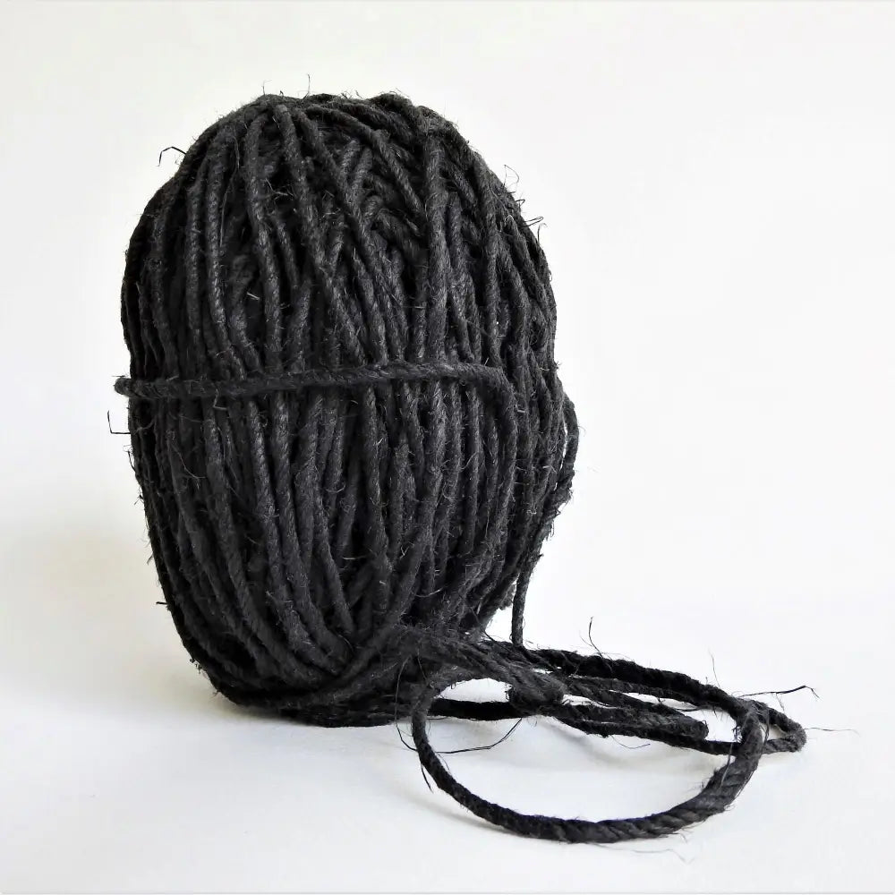 
                  
                    Ball of Fairtrade Jute twine in Black. Thick jute twine for macrame, cooking, garden, craft, weaving, planters, mats, bags, baskets. Sustainable, ecofriendly. Coloured jute available.
                  
                