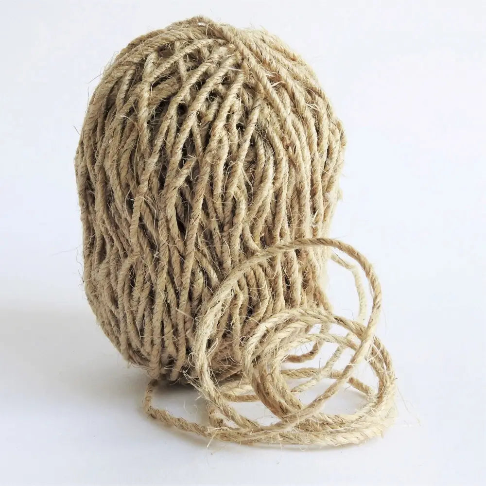 
                  
                    Ball of Fairtrade Jute twine in natural. Thick jute twine for macrame, cooking, garden, craft, weaving, planters, mats, bags, baskets. Sustainable, ecofriendly. Coloured jute available.
                  
                