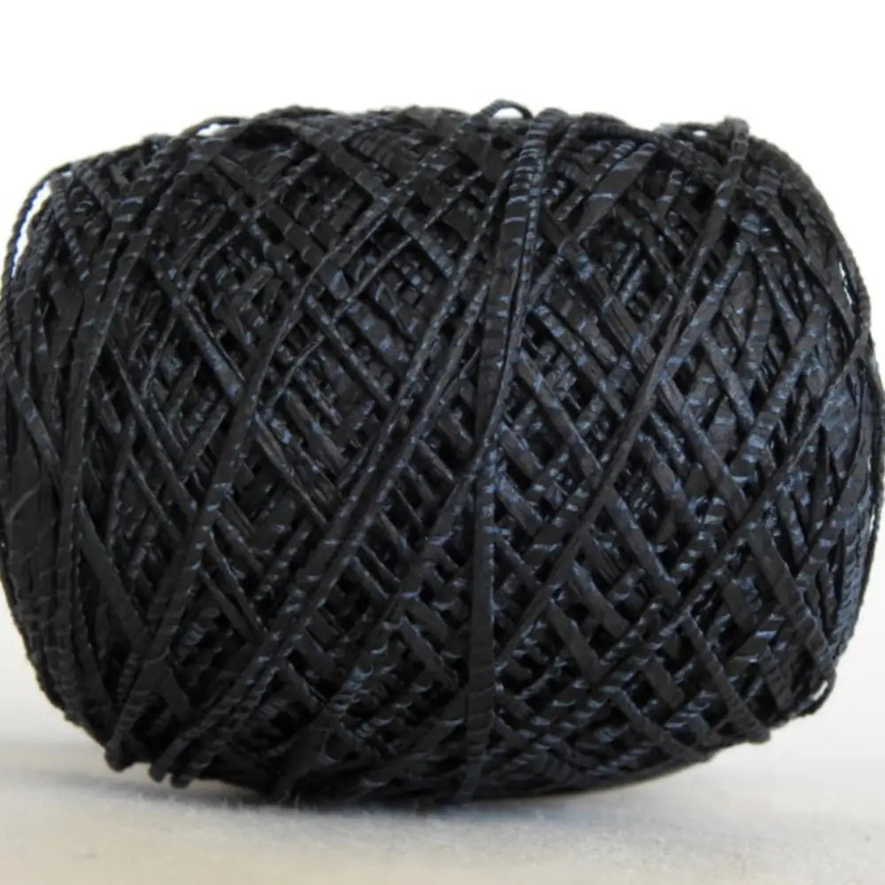 
                  
                    Ball of Habu Textiles paper yarn in navy. Silk wrapped paper yarn for weaving, crochet, knitting. Create jewellery, clothiing. textile art. Habu linen paper yarn. Habu Textiles Silk Wrapped Paper Yarn N-94
                  
                