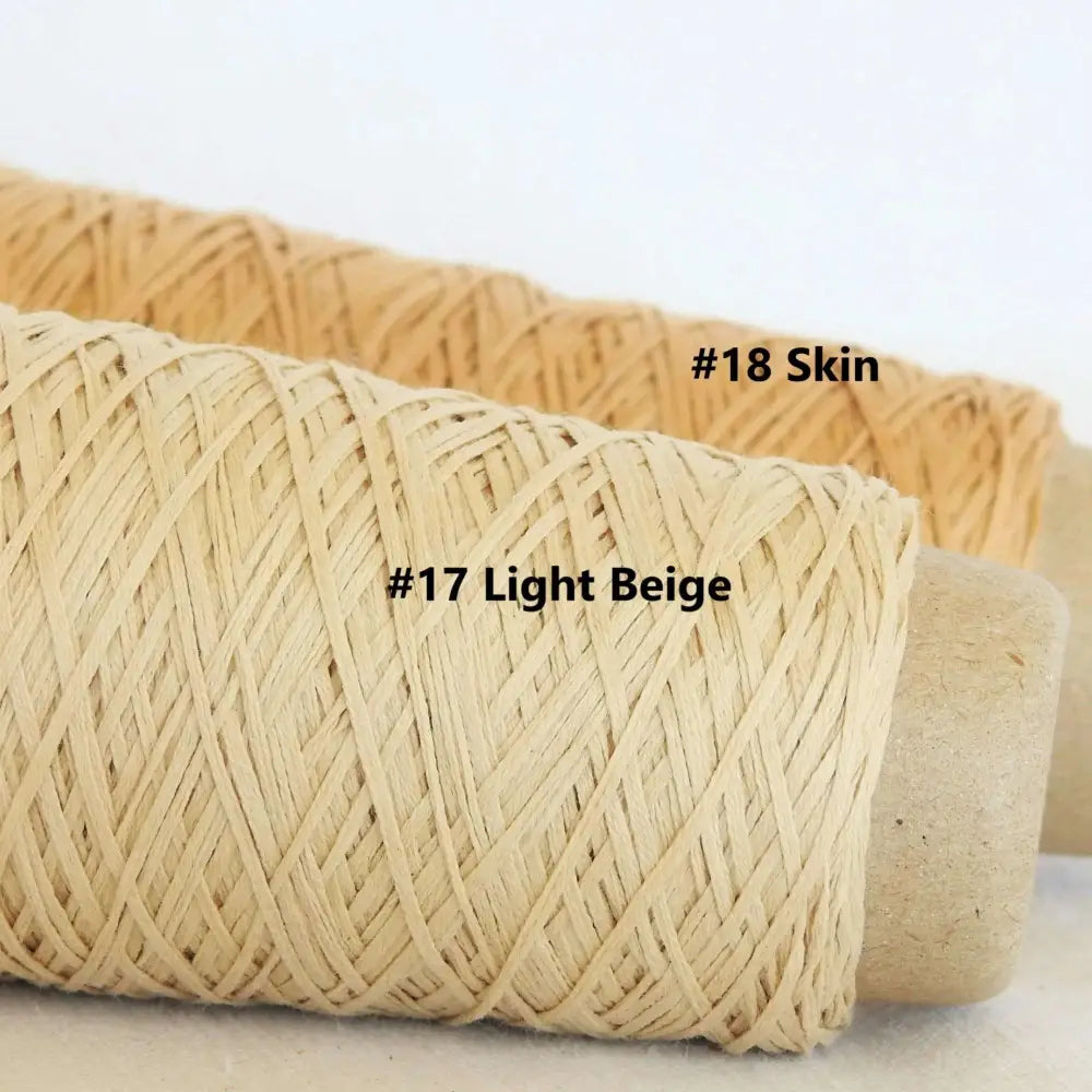 
                  
                    Habu Cotton Gima yarn in light beige and skin. Yarn for weaving, knitting, crochet. Habu Cotton Gima. Habu yarn A174
                  
                