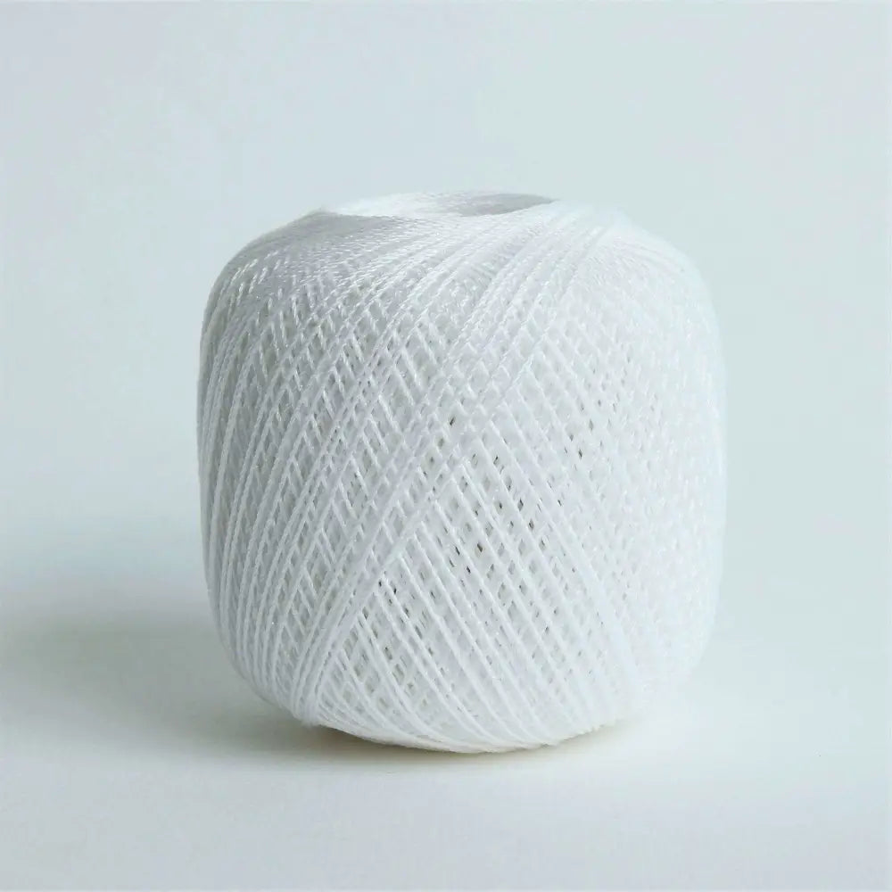 
                  
                    Ball of metallic yarn in white. Glitter yarn, soft and shiny yarn with beautiful drape. Lurex metallic yarn for crochet, knitting, tatting, weaving, tassels and embroidery. Daruma Lurex Lame Leaf thread
                  
                