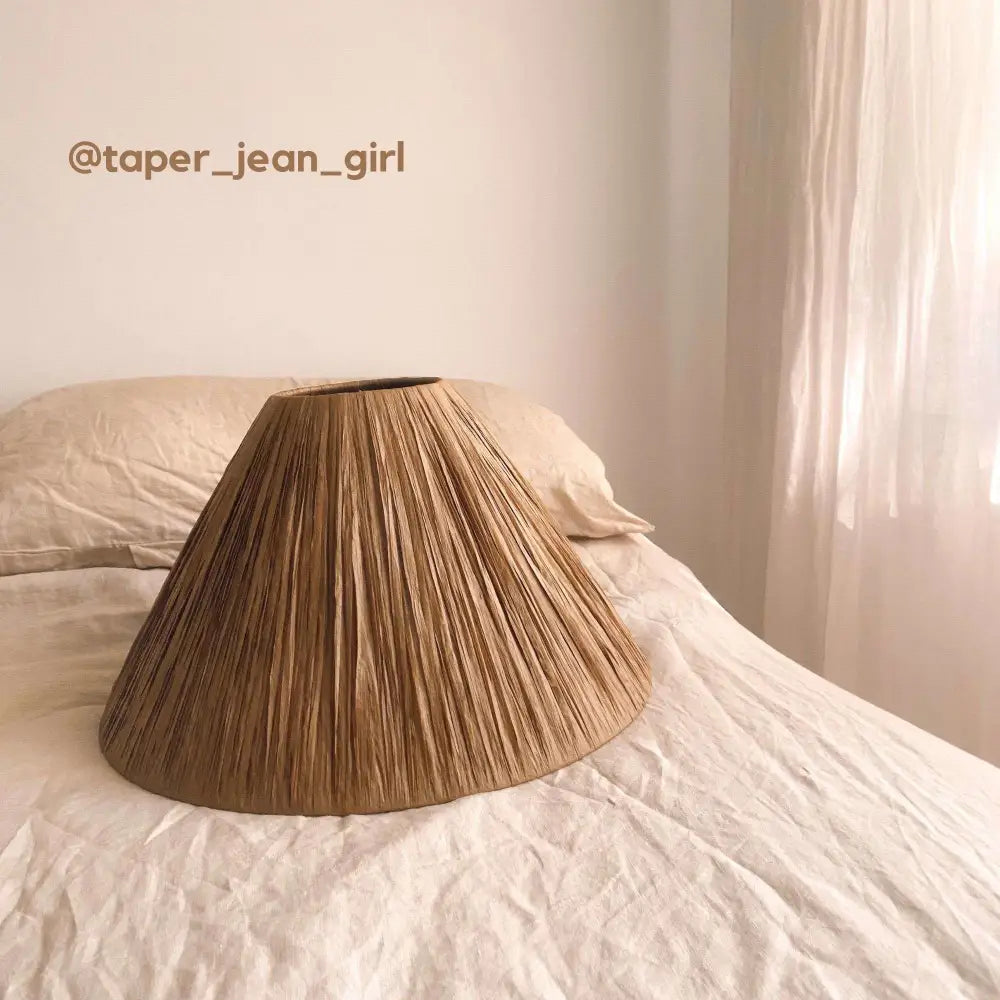 
                  
                    Lampshade woven using Raffia yarn in Brown crafted by @taper_jean_girl. Natural soft raffia for baskets, hats, bags and mats. Hat crocheted using Daruma Raffia Ribbon in Green. Vegan, eco friendly coloured raffia ribbon. Dyed raffia for hats, baskets, bags
                  
                