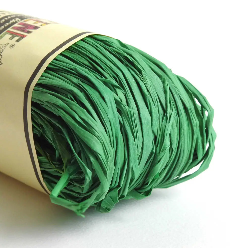 
                  
                    Raffia yarn in jolly green. Raffia yarn for crochet, weaving, craft. Natural fair trade rafia. Brilliant colours. Eco-friendly Nutscene raffia 
                  
                