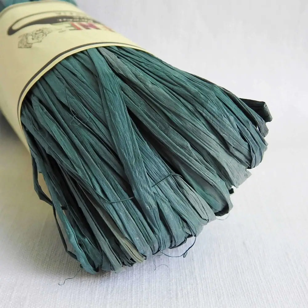 
                  
                    Raffia yarn in mallard green. Raffia yarn for crochet, weaving, craft. Natural fair trade rafia. Brilliant colours. Eco-friendly Nutscene raffia 
                  
                