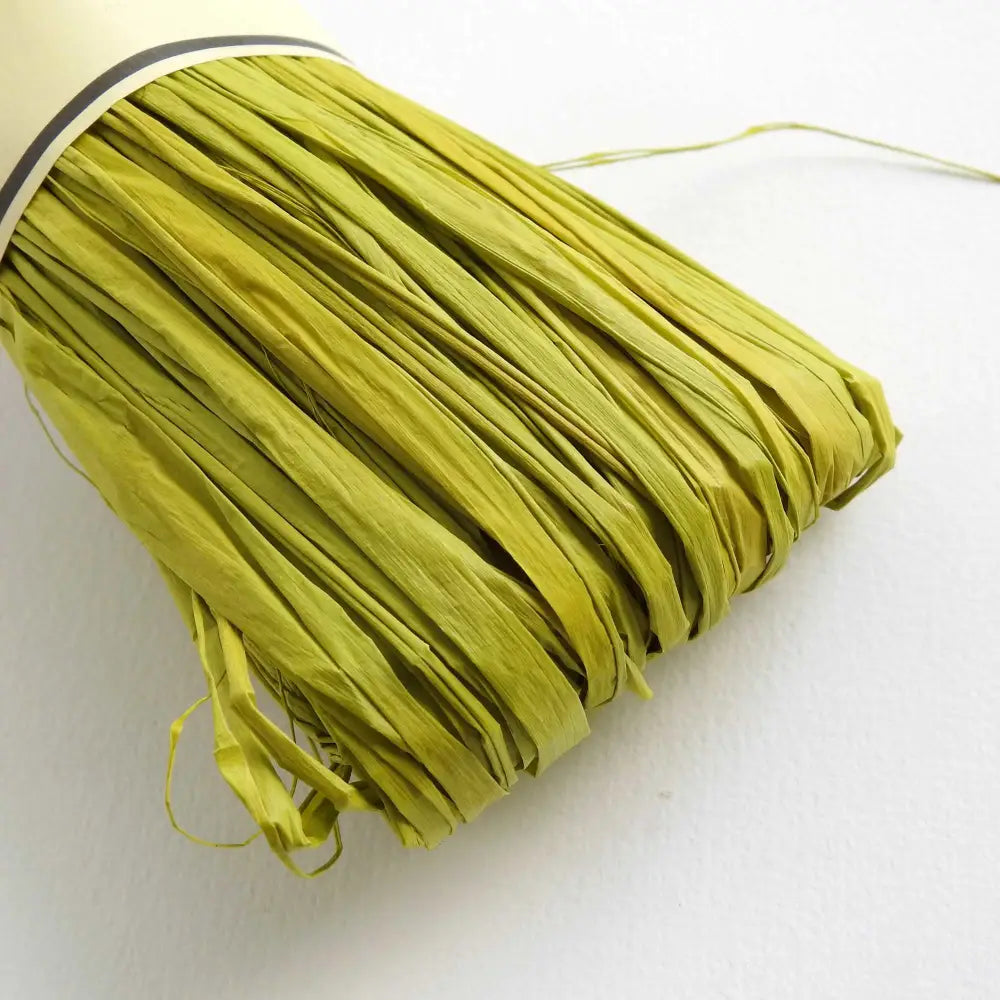
                  
                    Raffia yarn in spring green. Raffia yarn for crochet, weaving, craft. Natural fair trade rafia. Brilliant colours. Eco-friendly Nutscene raffia 
                  
                