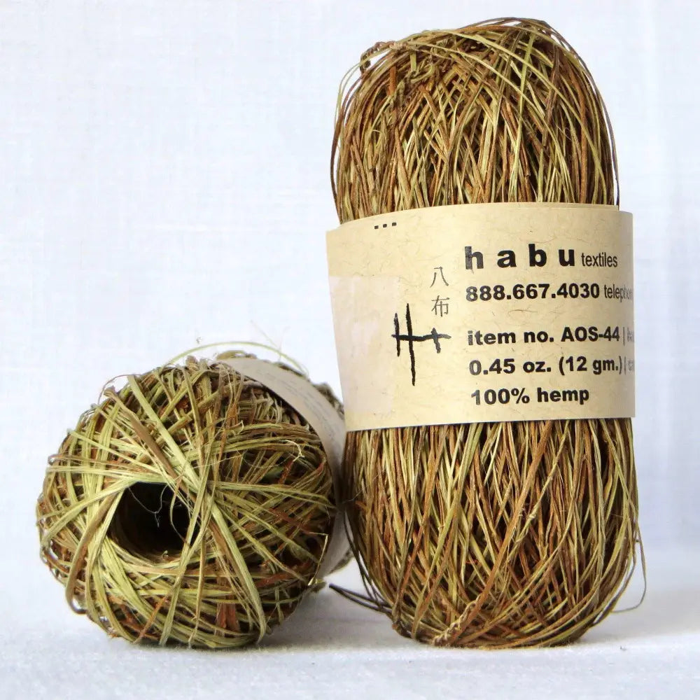 Ball of ramie fibre. Natural bast fibre for basket weaving, hats, bags, craft. Plant based natural yarn.  Habu Textiles Ramie AOS-44
