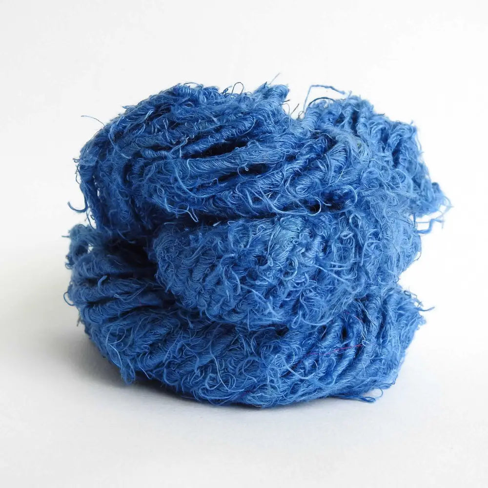 
                  
                    Ball of chunky yarn in Cobalt. A thick yarn hand crafted from recycled linen material. A recycled yarn for blankets, macrame, scarves, hats, bags. Sustainable eco friendly vegan yarn. Sustainable yarn australia.
                  
                
