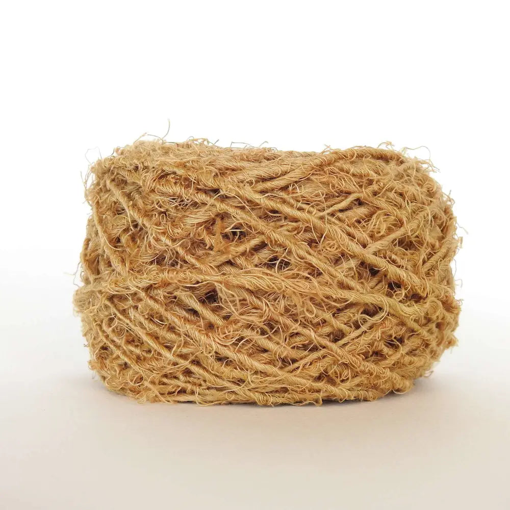 
                  
                    Ball of chunky yarn in Honey. A thick yarn hand crafted from recycled linen material. A recycled yarn for blankets, macrame, scarves, hats, bags. Sustainable eco friendly vegan yarn. Sustainable yarn australia.
                  
                